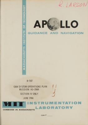 Lot #7184 Apollo 1 (AS-204A) Guidance and Navigation System Operations Plan - Image 2