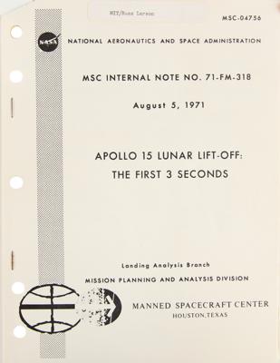 Lot #7447 Apollo 15 Lunar Lift-Off Analysis Report