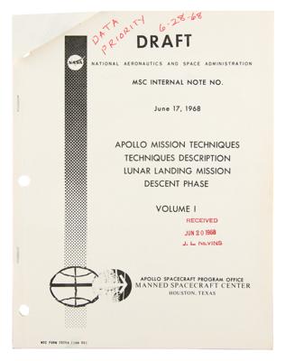 Lot #7142 Apollo Lunar Landing Mission Descent Phase Techniques Report Draft - Image 3