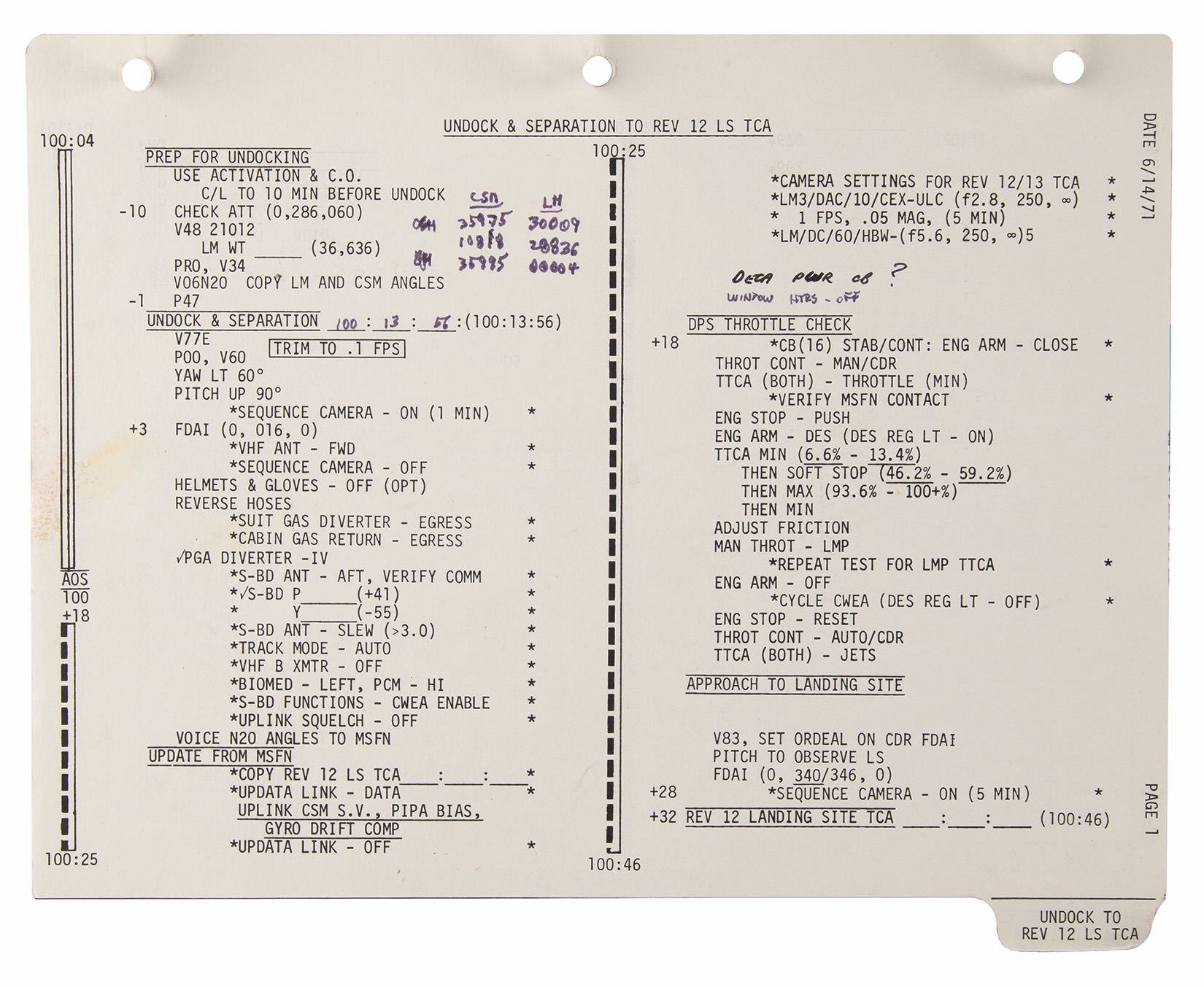 Lot #7901 Dave Scott's Apollo 15 Flown LM Timeline Book - Image 3
