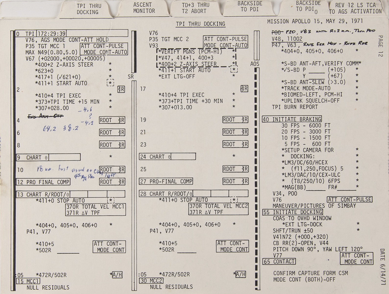 Lot #7901 Dave Scott's Apollo 15 Flown LM Timeline Book - Image 6