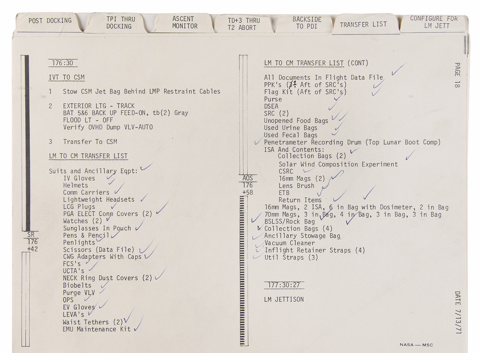 Lot #7901 Dave Scott's Apollo 15 Flown LM Timeline Book - Image 8