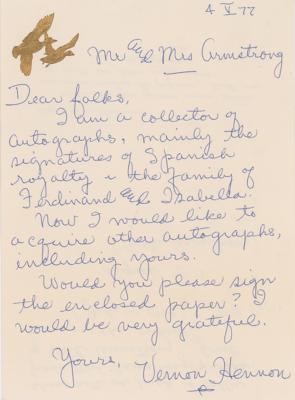 Lot #339 Apollo 11: Viola Armstrong Autograph Note Signed - Image 3