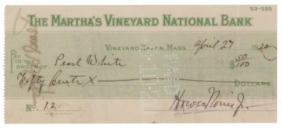 Lot #712 Pearl White Signed Check - Image 2