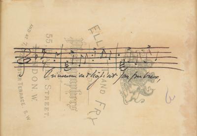 Lot #496 Edvard Grieg Signed Photograph with Musical Quotation - Image 2
