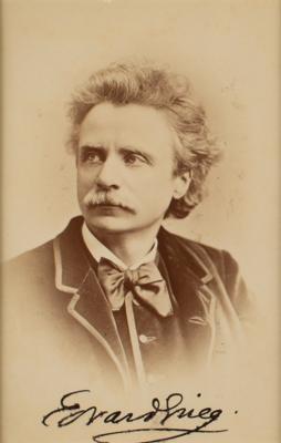 Lot #496 Edvard Grieg Signed Photograph with Musical Quotation - Image 3