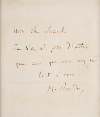 Lot #489 Hector Berlioz Autograph Note Signed - Image 2