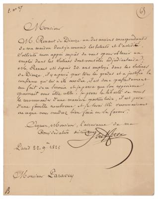 Lot #223 Jacques Laffitte Letter Signed - Image 1
