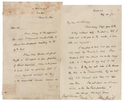 Lot #165 John Bright (2) Autograph Letters Signed - Image 1