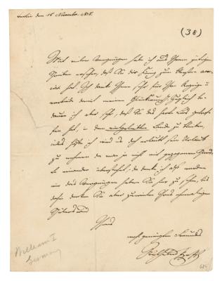 Lot #207 Kaiser Wilhelm I Autograph Letter Signed