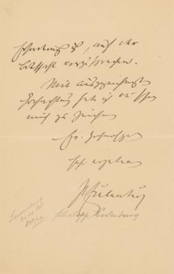 Lot #254 Philipp, Prince of Eulenburg Autograph Letter Signed - Image 3