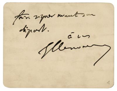 Lot #173 Georges Clemenceau Autograph Letter Signed - Image 2