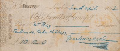 Lot #435 Charles Dickens Signed Check - Image 2