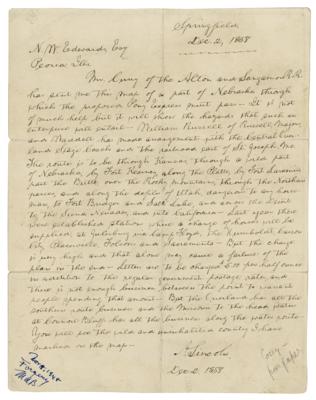Lot #176 Joseph Cosey: Abraham Lincoln Forged Handwritten Letter