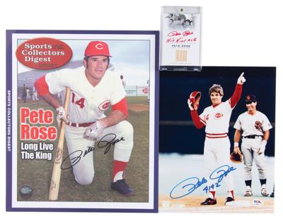Lot #757 Pete Rose (3) Signed Items
