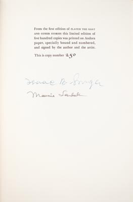 Lot #475 Maurice Sendak and Isaac Bashevis Singer Signed Book - Image 2
