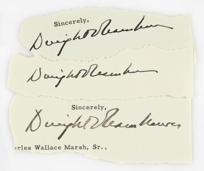 Lot #46 Dwight D. Eisenhower (3) Signatures - Image 1