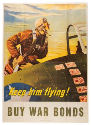 Lot #321 World War II 'Keep Him Flying / Buy War Bonds' Poster - Image 1