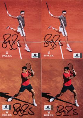 Lot #741 Roger Federer (4) Signed Promo Cards - Image 1
