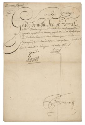 Lot #128 King Louis XV Document Signed - Image 1