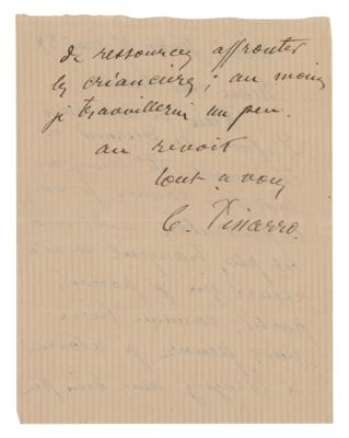 Lot #403 Camille Pissarro Autograph Letter Signed to Claude Monet - Image 2