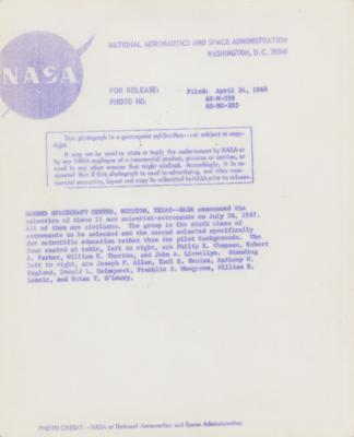 Lot #370 NASA Astronaut Group 6 Signed Photograph - Image 2