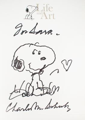 Lot #425 Charles Schulz Signed Book with Snoopy Sketch - Image 2