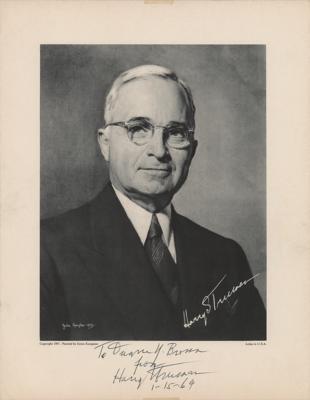 Lot #87 Harry S. Truman Signed Print - Image 1