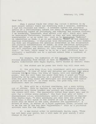 Lot #434 Philip K. Dick Typed Letter Signed