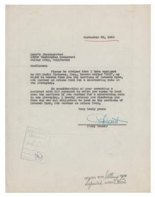 Lot #638 Cary Grant Document Signed
