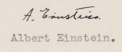 Lot #109 Albert Einstein Typed Letter Signed - Image 2