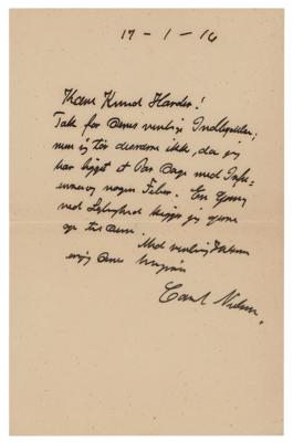 Lot #543 Carl Nielsen Autograph Letter Signed - Image 1