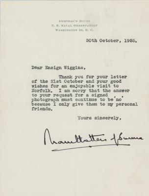Lot #315 Mountbatten of Burma Typed Letter Signed - Image 1