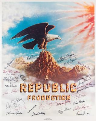 Lot #687 Republic Pictures Print Signed by (28) Western Stars - Image 1