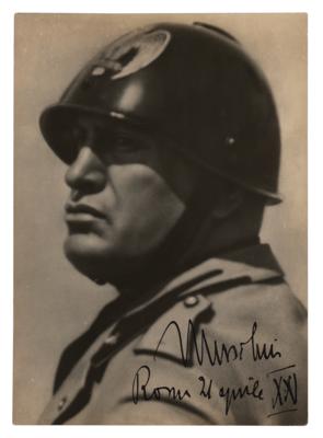 Lot #122 Benito Mussolini Signed Photograph - Image 1
