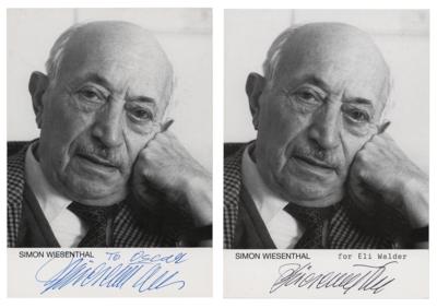 Lot #290 Simon Wiesenthal (2) Signed Photographs - Image 1