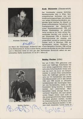 Lot #717 Bobby Fischer Signed 1959 Zurich Chess Tournament Program