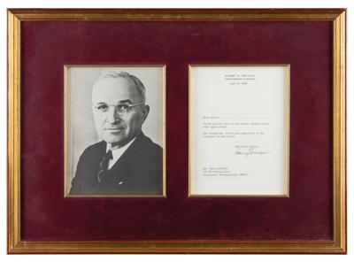 Lot #88 Harry S. Truman Typed Letter Signed