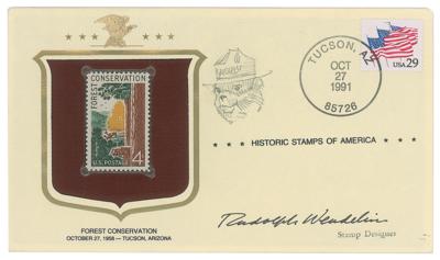 Lot #431 Rudolph Wendelin Signed Sketch on First Day Cover - Image 1
