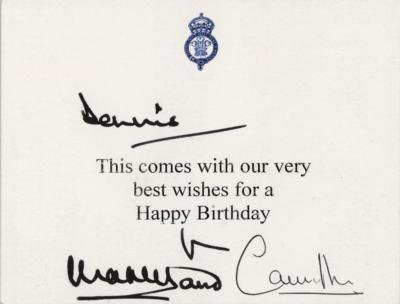 Lot #127 King Charles III and Camilla, Queen Consort Signed Birthday Card - Image 1