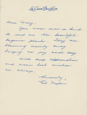 Lot #70 Pat Nixon Autograph Letter Signed - Image 1