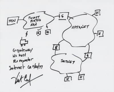 Lot #170 Vint Cerf Signed Sketch - Image 1