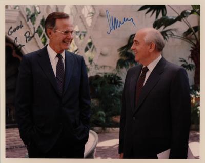 Lot #35 George Bush and Mikhail Gorbachev Signed Photograph - Image 1