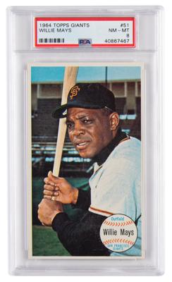 Lot #725 1964 Topps Giants #51 Willie Mays PSA NM-MT 8 - Image 1