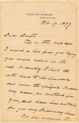 Lot #39 Grover Cleveland Autograph Letter Signed as President - Image 1
