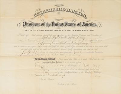 Lot #54 Rutherford B. Hayes Document Signed as President - Image 1