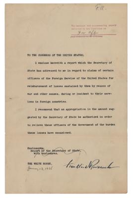 Lot #83 Franklin D. Roosevelt Document Signed as
