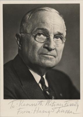 Lot #89 Harry S. Truman Signed Photograph - Image 1