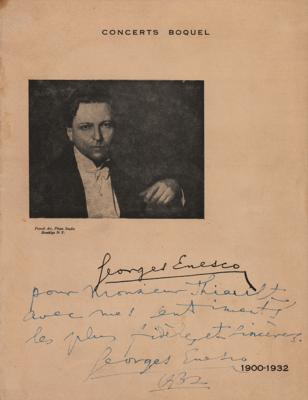 Lot #531 Georges Enescu Signed Program Page