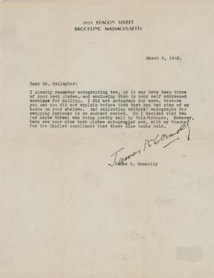 Lot #737 James B. Connolly Typed Letter Signed